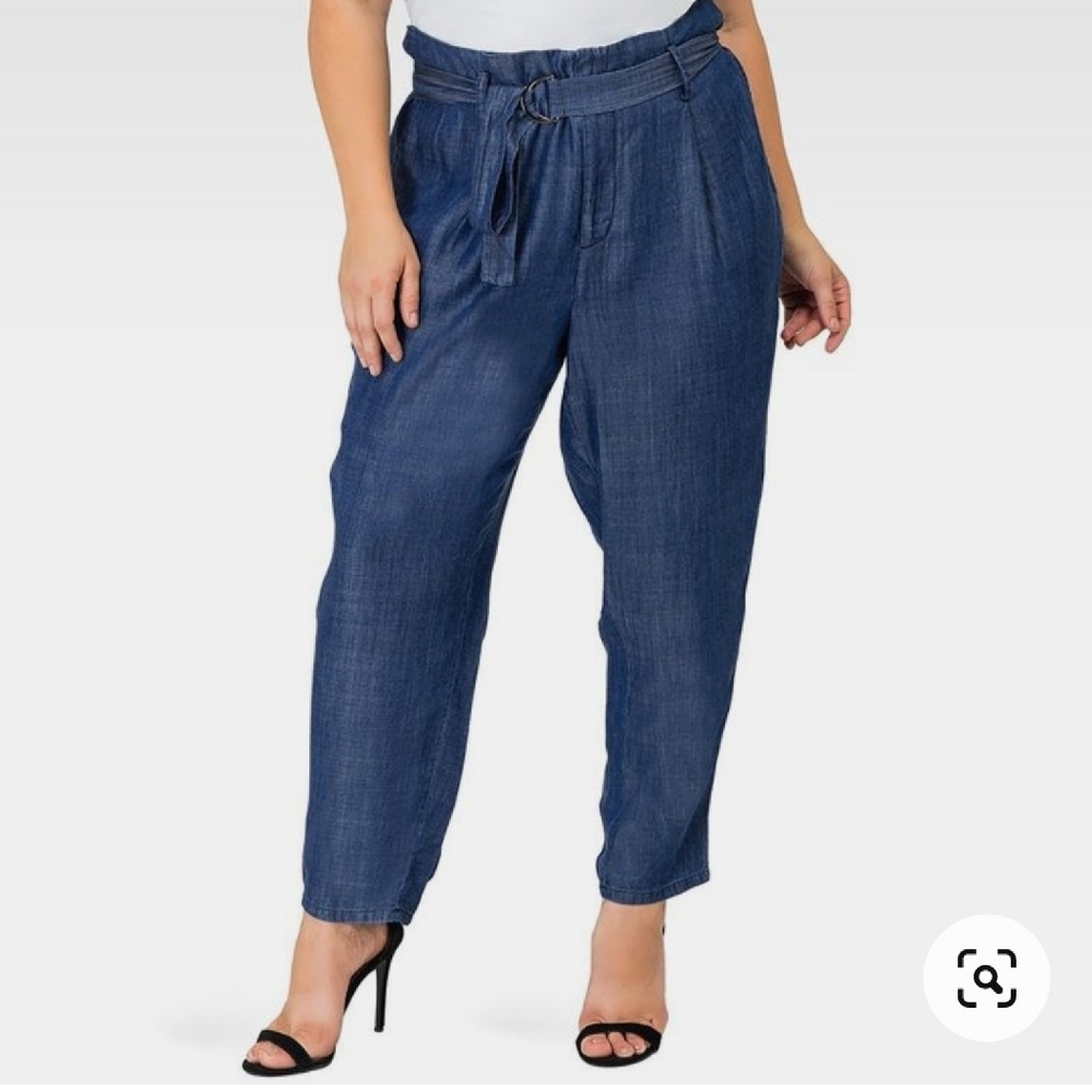 Plus Paper Bag Waist Tencel Demin 3X